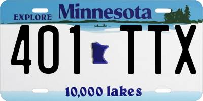 MN license plate 401TTX