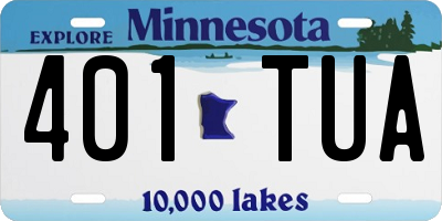 MN license plate 401TUA