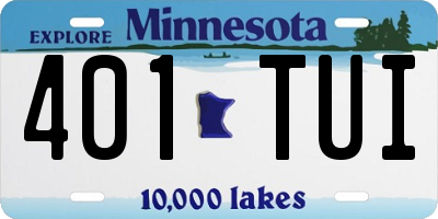 MN license plate 401TUI