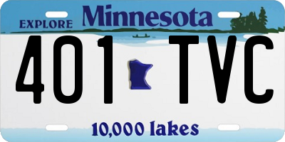 MN license plate 401TVC