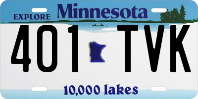 MN license plate 401TVK