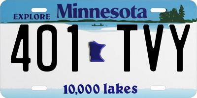 MN license plate 401TVY