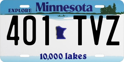 MN license plate 401TVZ