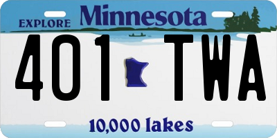 MN license plate 401TWA