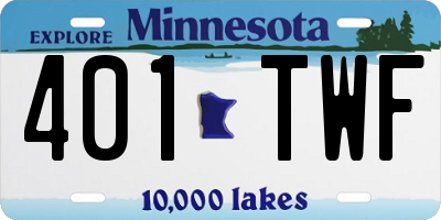 MN license plate 401TWF