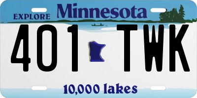 MN license plate 401TWK