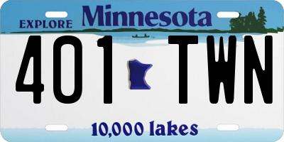 MN license plate 401TWN