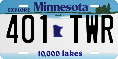 MN license plate 401TWR