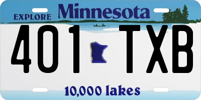MN license plate 401TXB