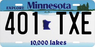 MN license plate 401TXE