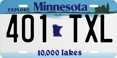 MN license plate 401TXL