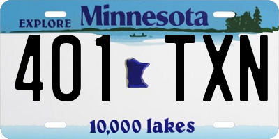 MN license plate 401TXN