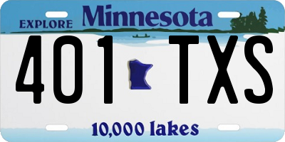 MN license plate 401TXS