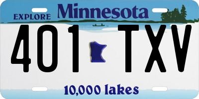 MN license plate 401TXV