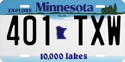 MN license plate 401TXW