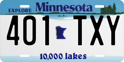 MN license plate 401TXY