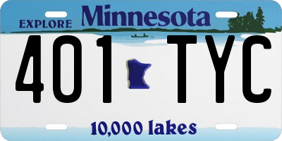 MN license plate 401TYC