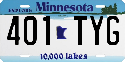 MN license plate 401TYG