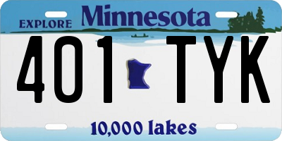 MN license plate 401TYK