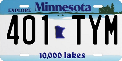 MN license plate 401TYM