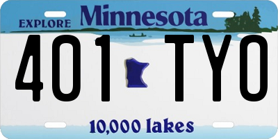 MN license plate 401TYO