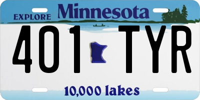 MN license plate 401TYR