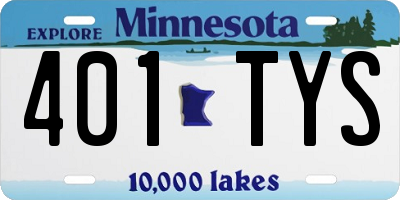 MN license plate 401TYS