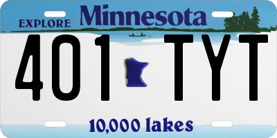 MN license plate 401TYT