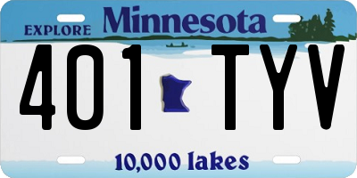 MN license plate 401TYV