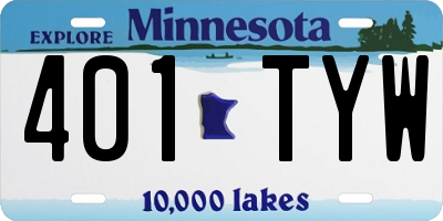 MN license plate 401TYW