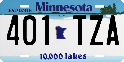 MN license plate 401TZA
