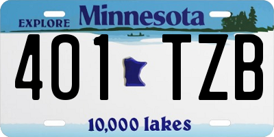 MN license plate 401TZB