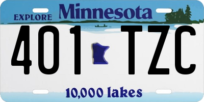 MN license plate 401TZC