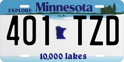 MN license plate 401TZD