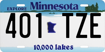MN license plate 401TZE