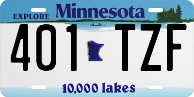 MN license plate 401TZF