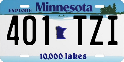 MN license plate 401TZI