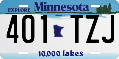 MN license plate 401TZJ