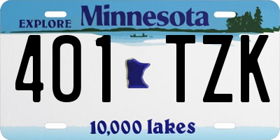 MN license plate 401TZK