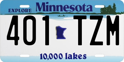 MN license plate 401TZM