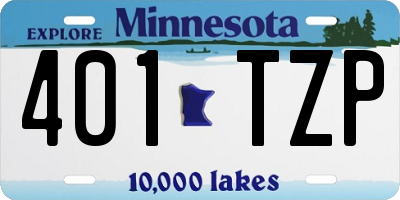 MN license plate 401TZP