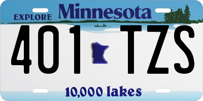MN license plate 401TZS