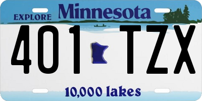 MN license plate 401TZX