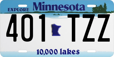 MN license plate 401TZZ
