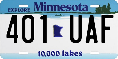 MN license plate 401UAF