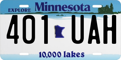 MN license plate 401UAH