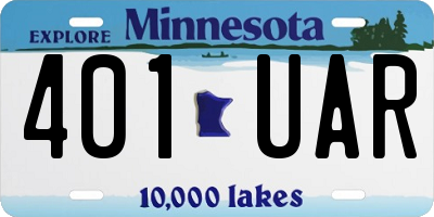 MN license plate 401UAR