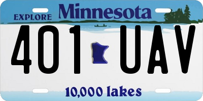 MN license plate 401UAV
