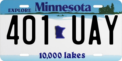 MN license plate 401UAY
