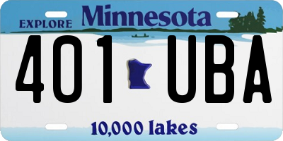 MN license plate 401UBA